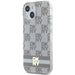 DKNY IML Checkered Mono Pattern & Printed Stripes MagSafe Case for iPhone 15 Plus / 14 Plus - Beige - Cell phone cases