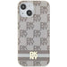 DKNY IML Checkered Mono Pattern & Printed Stripes MagSafe case for iPhone 15 / 14 / 13 - beige - Cell phone cases