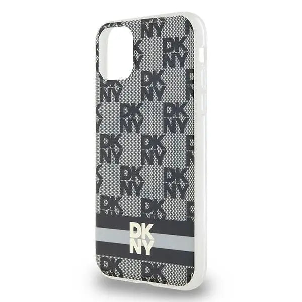 DKNY IML Checkered Mono Pattern & Printed Stripes MagSafe Case for iPhone 11 / Xr - Black - Cell phone cases