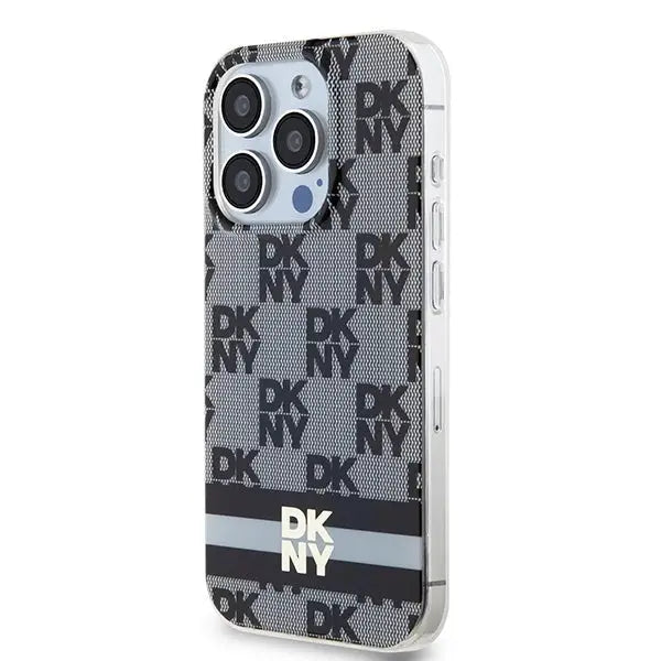 DKNY IML Checkered Mono Pattern & Printed Stripes MagSafe Case for iPhone 13 Pro / 13 - Black - Cell phone cases