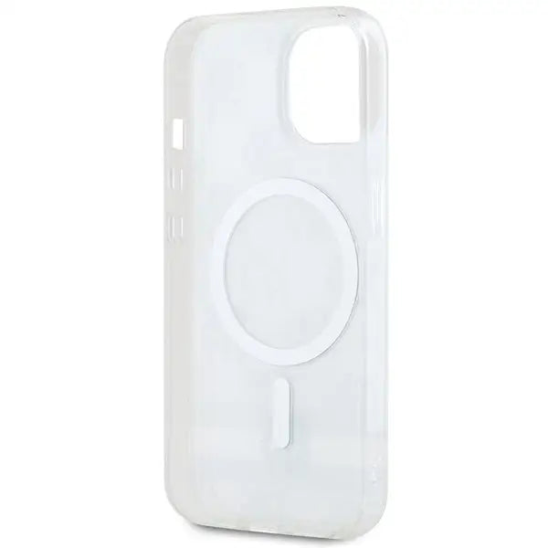 DKNY IML Checkered Mono Pattern & Printed Stripes MagSafe Case for iPhone 15 Plus / 14 Plus - Beige - Cell phone cases