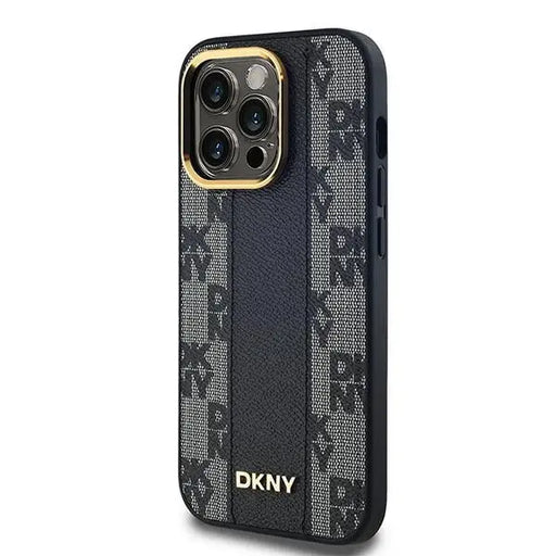 DKNY Leather Checkered Mono Pattern MagSafe Case for iPhone 13 Pro Max - Black - Cell phone cases and covers<<<HurtelXML