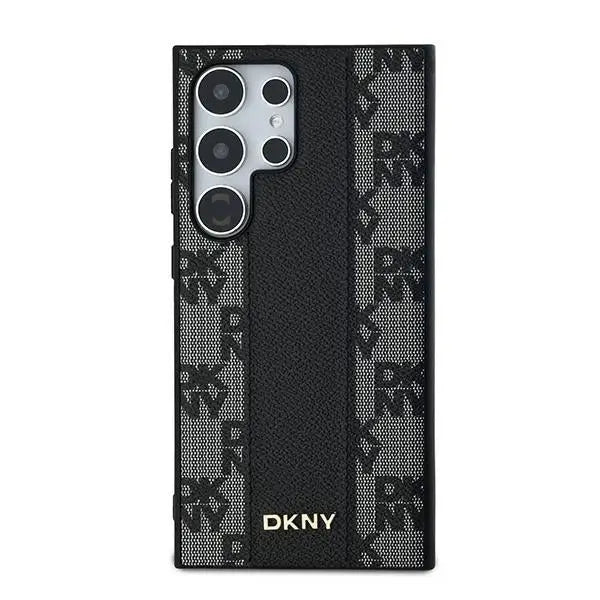 DKNY Leather Checkered Mono Pattern MagSafe Case for Samsung Galaxy S24 Ultra - Black - Cell phone cases