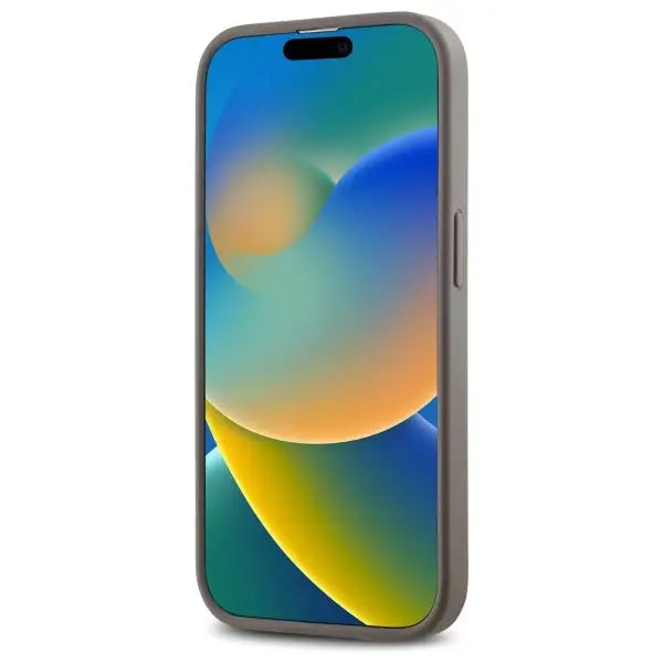 DKNY Leather Checkered Mono Pattern MagSafe iPhone 14 Pro Case - Beige - Cell phone cases and covers<<<HurtelXML