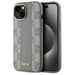 DKNY Leather Checkered Mono Pattern MagSafe iPhone 15 Plus Case - Beige - Cell phone cases and covers<<<HurtelXML