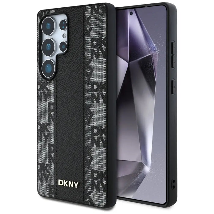 DKNY Leather Checkered Pattern MagSafe Case for Samsung Galaxy S25 Ultra Black - Cell phone cases and covers<<<HurtelXML