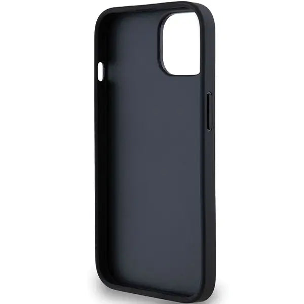 DKNY Leather Mono Stripe & Metal Logo Case for iPhone 15/14/13 - Black - Cell phone cases and covers<<<HurtelXML