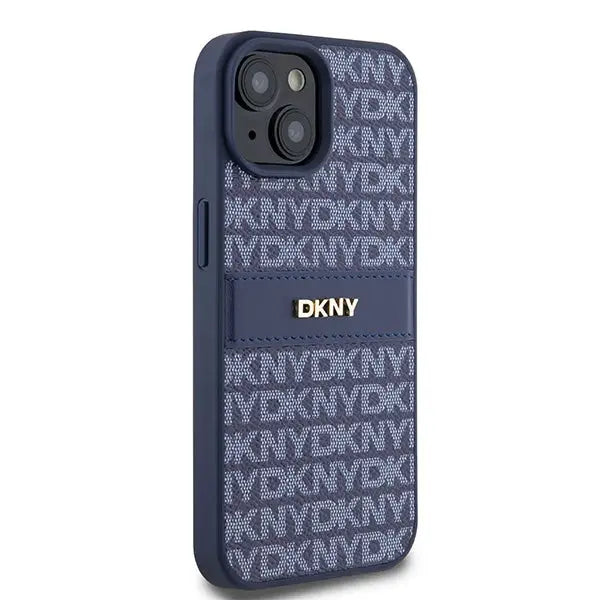 DKNY Leather Mono Stripe & Metal Logo case for iPhone 15 / 14 / 13 - blue - Cell phone cases and covers<<<HurtelXML