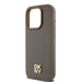 DKNY Leather Pattern Metal Logo MagSafe case for iPhone 14 Pro - brown - Cell phone cases and covers<<<HurtelXML