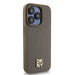 DKNY Leather Pattern Metal Logo MagSafe case for iPhone 14 Pro - brown - Cell phone cases and covers<<<HurtelXML