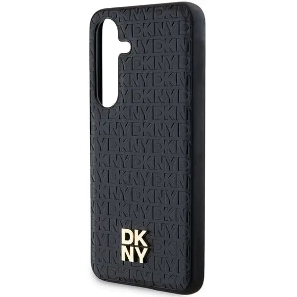 DKNY Leather Pattern Metal Logo MagSafe case for Samsung Galaxy S24 - black - Cell phone cases and covers<<<HurtelXML