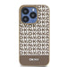 DKNY Leather Printed Pattern Metal Logo MagSafe Case for iPhone 15 Pro Max - Brown - Cell phone cases