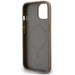 DKNY Leather Printed Pattern Metal Logo MagSafe Case for iPhone 15 / 14 / 13 - Brown - Cell phone cases
