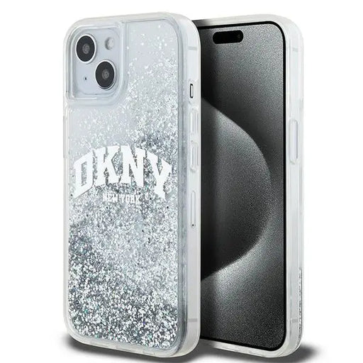 DKNY Liquid Glitter Big Logo case for iPhone 15 / 14 / 13 - white - Cell phone cases and covers<<<HurtelXML