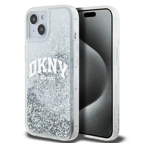 DKNY Liquid Glitter Big Logo case for iPhone 15 / 14 / 13 - white - Cell phone cases and covers<<<HurtelXML