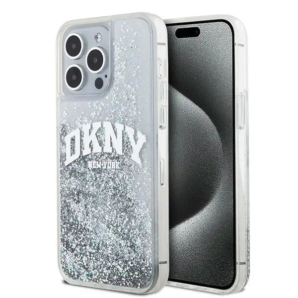DKNY Liquid Glitter Big Logo case for iPhone 15 Pro Max - white - Cell phone cases and covers<<<HurtelXML