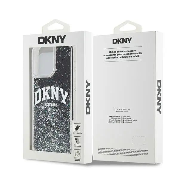 DKNY Liquid Glitter Big Logo iPhone 13 Pro Max Case - Black - Cell phone cases and covers<<<HurtelXML