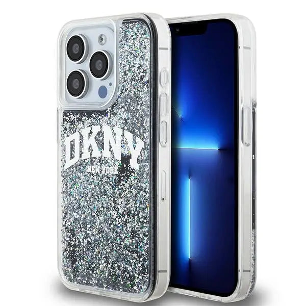 DKNY Liquid Glitter Big Logo iPhone 14 Pro Case - Black - Cell phone cases and covers<<<HurtelXML