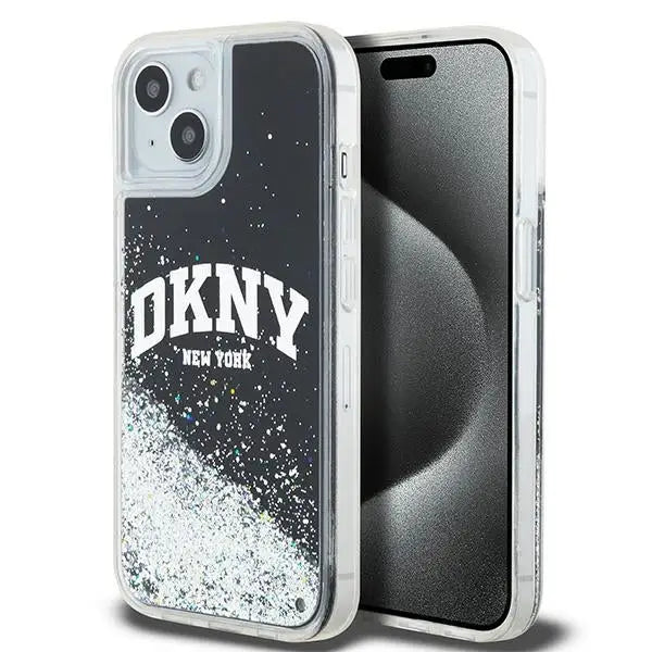 DKNY Liquid Glitter Big Logo iPhone 15 Plus / 14 Plus Case - Black - Cell phone cases and covers<<<HurtelXML