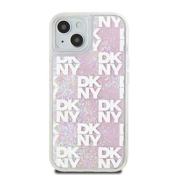 DKNY Liquid Glitter Multilogo case for iPhone 15 / 14 / 13 - pink - Cell phone cases and covers<<<HurtelXML