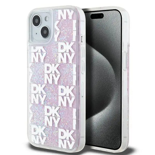 DKNY Liquid Glitter Multilogo case for iPhone 15 / 14 / 13 - pink - Cell phone cases and covers<<<HurtelXML