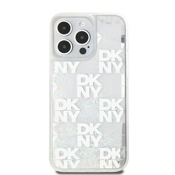 DKNY Liquid Glitter Multilogo case for iPhone 15 Pro Max - white - Cell phone cases and covers<<<HurtelXML
