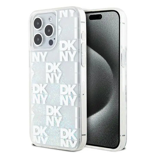 DKNY Liquid Glitter Multilogo case for iPhone 15 Pro Max - white - Cell phone cases and covers<<<HurtelXML