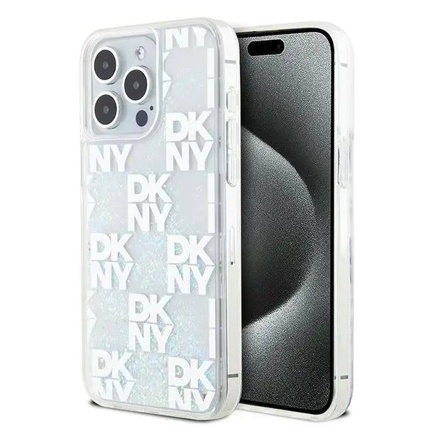 DKNY Liquid Glitter Multilogo case for iPhone 15 Pro Max - white - Cell phone cases and covers<<<HurtelXML