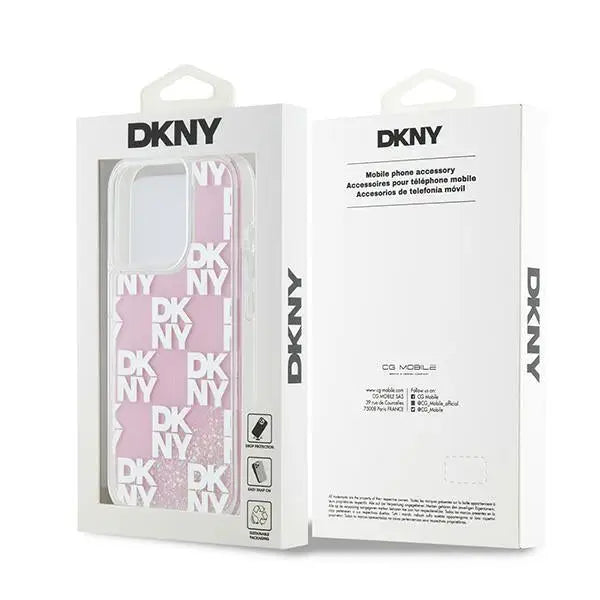 DKNY Liquid Glitter Multilogo case for iPhone 15 Pro - pink - Cell phone cases and covers<<<HurtelXML
