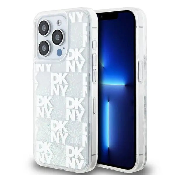 DKNY Liquid Glitter Multilogo case for iPhone 15 Pro - white - Cell phone cases and covers<<<HurtelXML