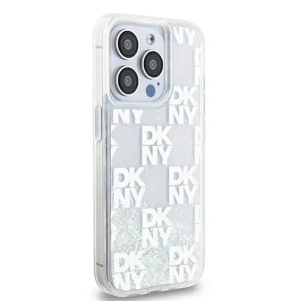 DKNY Liquid Glitter Multilogo case for iPhone 15 Pro - white - Cell phone cases and covers<<<HurtelXML