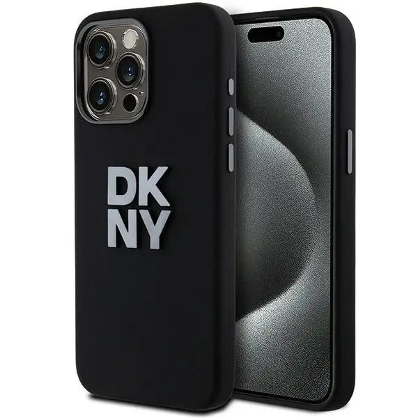 DKNY Liquid Silicone Metal Logo iPhone 15 Pro Case - Black - Cell phone cases and covers<<<HurtelXML