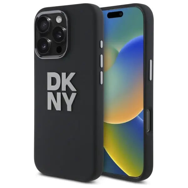 DKNY Liquid Silicone Metal Logo iPhone 16 Pro Case - Black - Cell phone cases and covers<<<HurtelXML