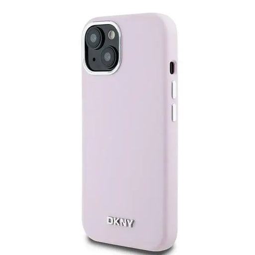 DKNY Liquid Silicone Small Metal Logo MagSafe Case for iPhone 15 Plus / 14 Plus - Pink - Cell phone cases