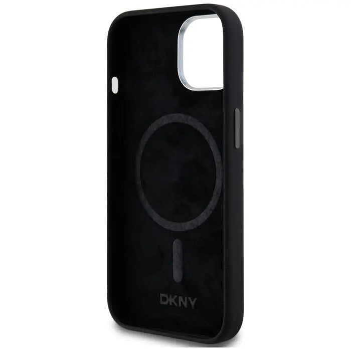 DKNY Liquid Silicone Small Metal Logo MagSafe Case for iPhone 14/15/13 - Black - Cell phone cases and covers<<<HurtelXML