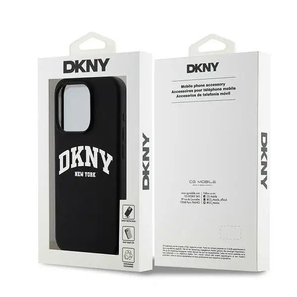 DKNY Liquid Silicone White Printed Logo MagSafe Case for iPhone 13 Pro / 13 - Black - Cell phone cases
