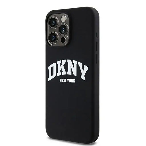 DKNY Liquid Silicone White Printed Logo MagSafe case for iPhone 15 Pro Max - black - Cell phone cases