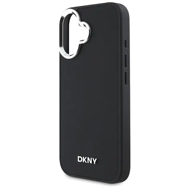 DKNY Plain Silver Logo MagSafe iPhone 16 Case - Black - Cell phone cases and covers<<<HurtelXML