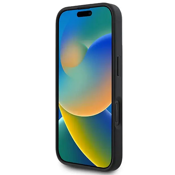 DKNY Plain Silver Logo MagSafe iPhone 16 Case - Black - Cell phone cases and covers<<<HurtelXML