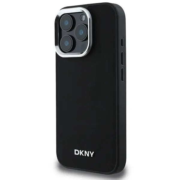 DKNY Plain Silver Logo MagSafe iPhone 16 Pro Max Case - Black - Cell phone cases and covers<<<HurtelXML