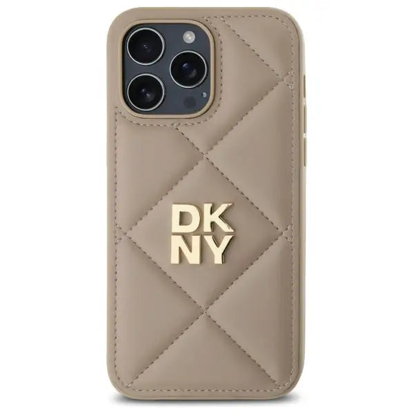 DKNY Quilted Stack Logo iPhone 14 Pro Max Case - Beige - Cell phone cases and covers<<<HurtelXML