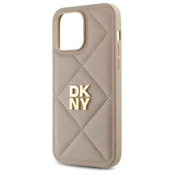 DKNY Quilted Stack Logo iPhone 14 Pro Max Case - Beige - Cell phone cases and covers<<<HurtelXML