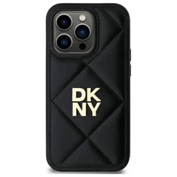 DKNY Quilted Stack Logo iPhone 14 Pro Max Case - Black - Cell phone cases and covers<<<HurtelXML