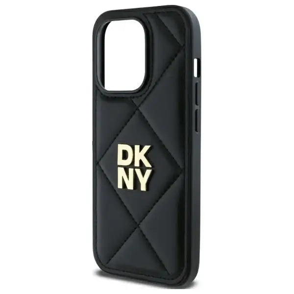 DKNY Quilted Stack Logo iPhone 14 Pro Max Case - Black - Cell phone cases and covers<<<HurtelXML