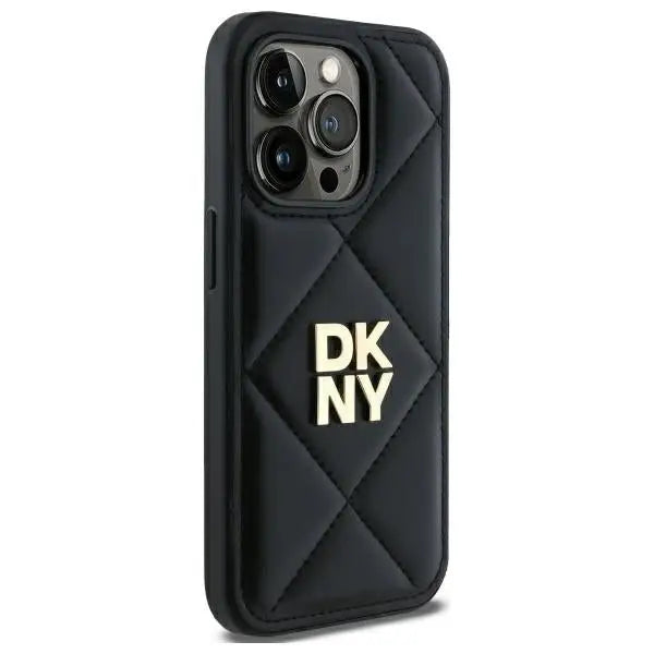 DKNY Quilted Stack Logo iPhone 14 Pro Max Case - Black - Cell phone cases and covers<<<HurtelXML