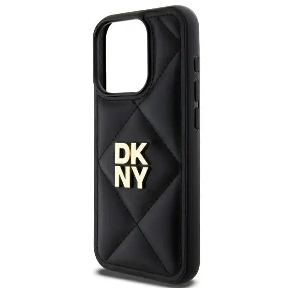 DKNY Quilted Stack Logo iPhone 15 Pro Case - Black - Cell phone cases and covers<<<HurtelXML