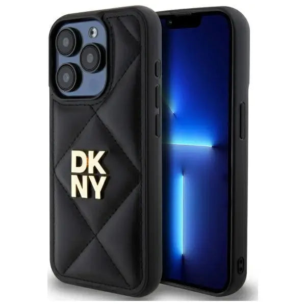DKNY Quilted Stack Logo iPhone 15 Pro Max Case - Black - Cell phone cases and covers<<<HurtelXML