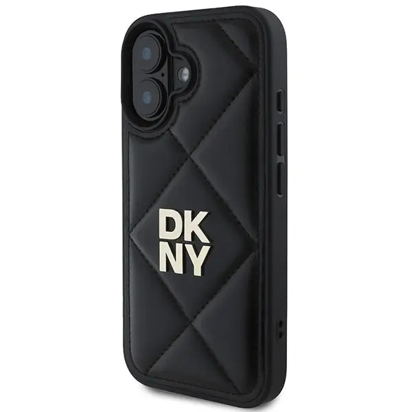 DKNY Quilted Stack Logo iPhone 16 Case - Black - Cell phone cases and covers<<<HurtelXML