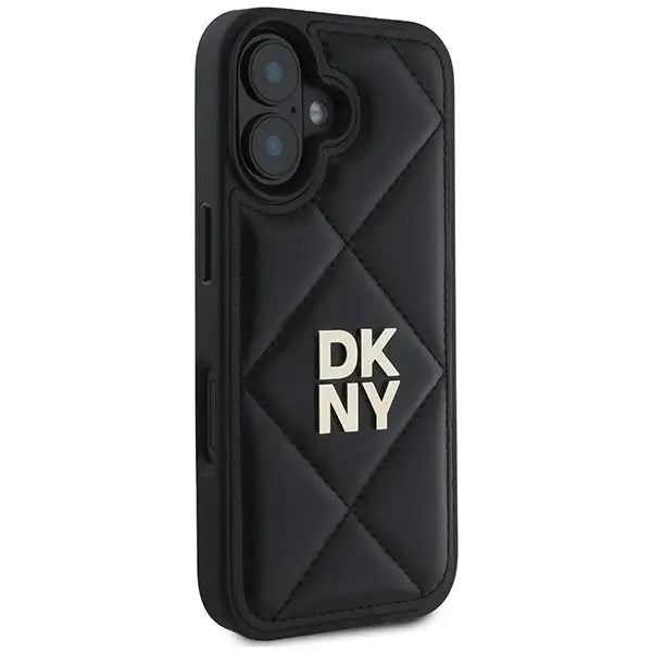 DKNY Quilted Stack Logo iPhone 16 Case - Black - Cell phone cases and covers<<<HurtelXML