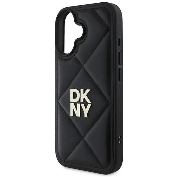 DKNY Quilted Stack Logo iPhone 16 Case - Black - Cell phone cases and covers<<<HurtelXML